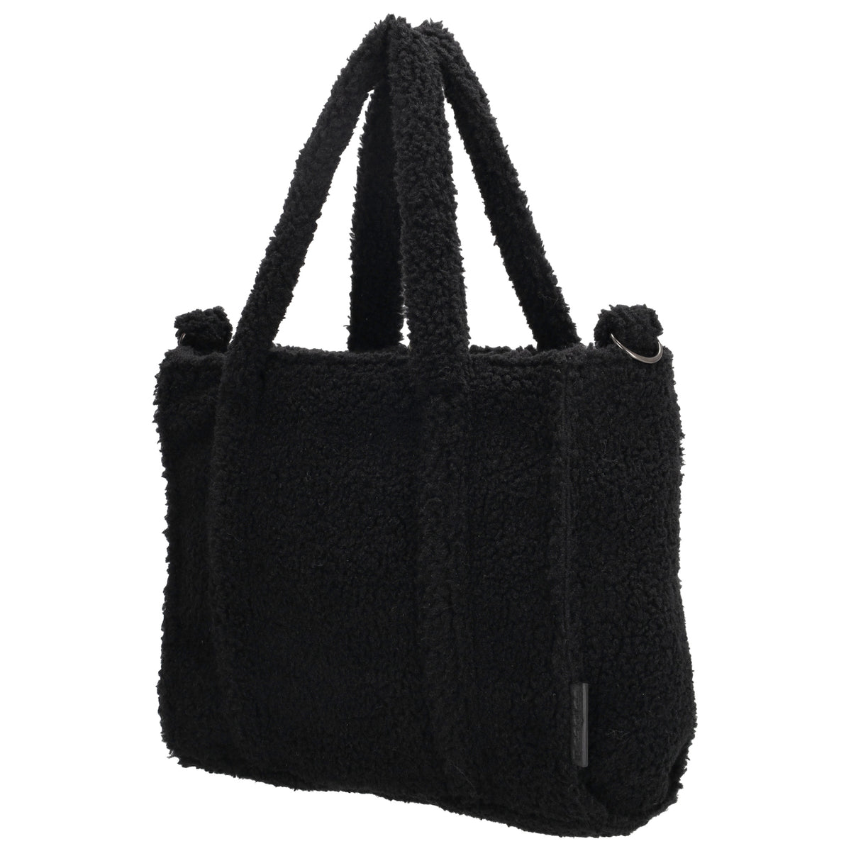 Schwarze Teddy Tasche Damen 27 x 22cm – kompakte Handtasche & Umhängetasche - leder-accessoires.com