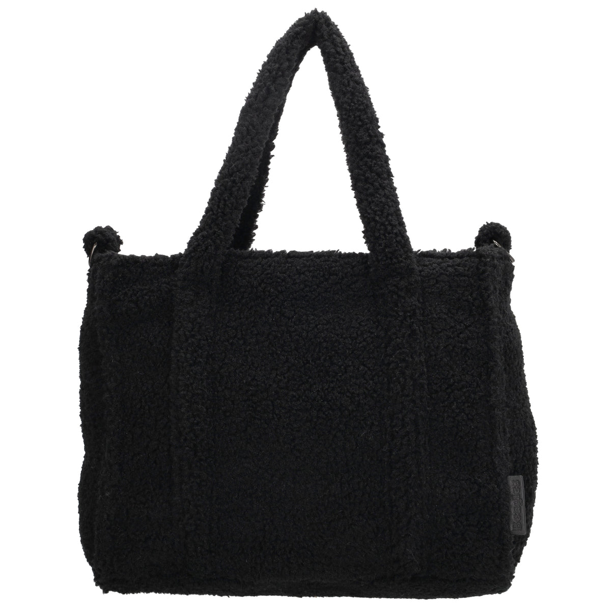Schwarze Teddy Tasche Damen 27 x 22cm – kompakte Handtasche & Umhängetasche - leder-accessoires.com