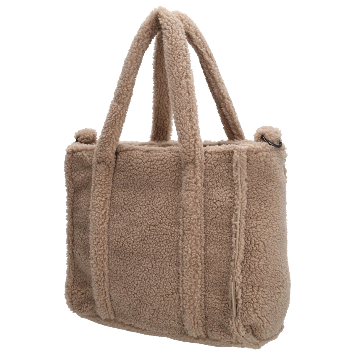 Teddy Tasche Damen Taupe 27 x 22cm – trendige Handtasche mit Schulterriemen - leder-accessoires.com