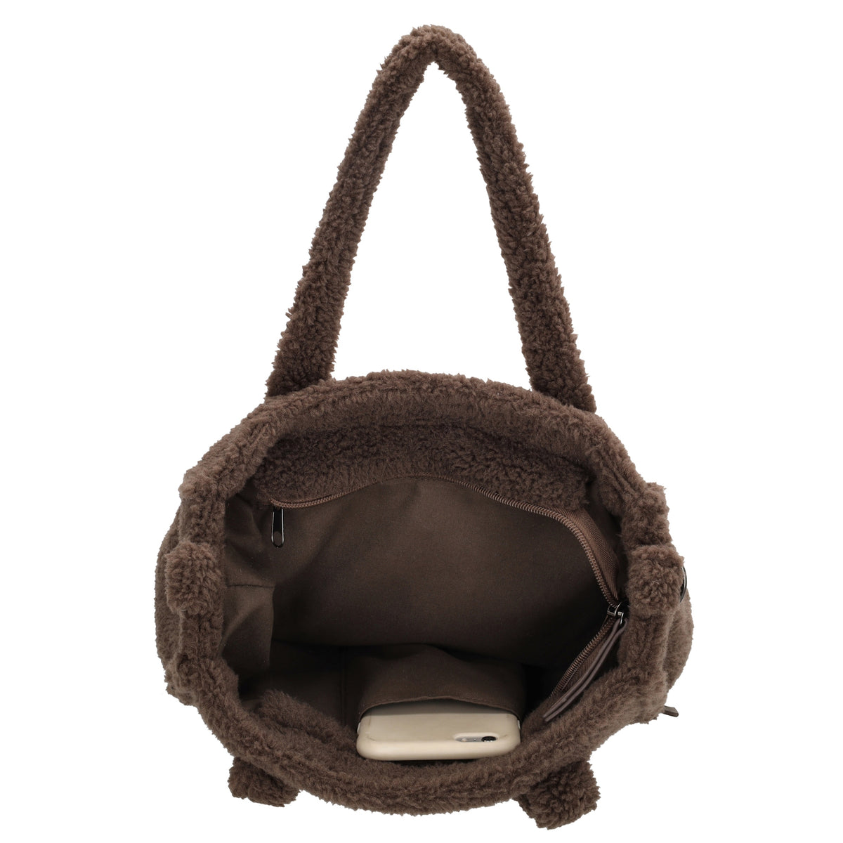 Teddy Tasche Damen 27 x 22cm Dunkelbraun – Handtasche & Umhängetasche - leder-accessoires.com