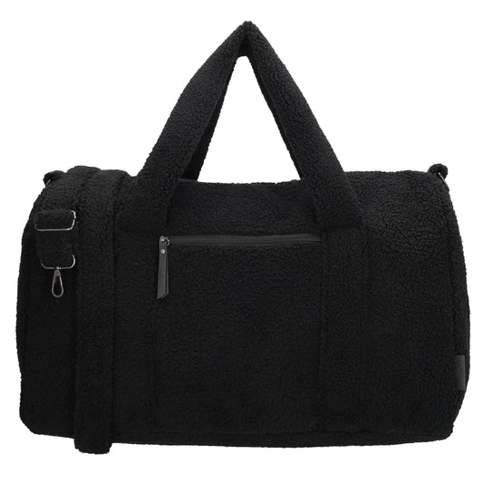 Reisetasche Teddy 50x32cm  in Schwarz mit Reißverschluss - leder-accessoires.com