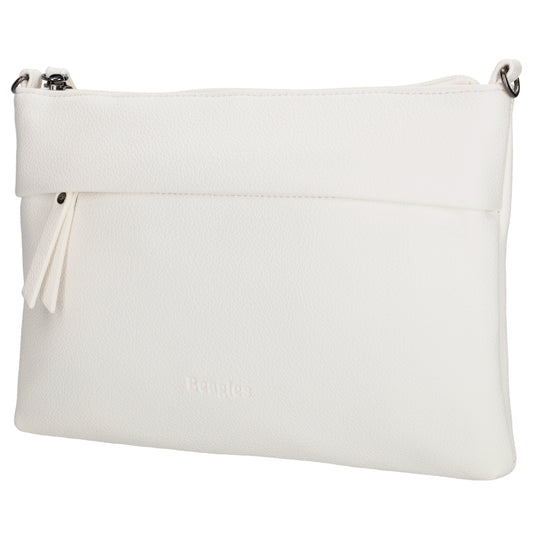 Clutch|Umhängetasche 25x17cm in Weiß aus Kunstleder - leder-accessoires.com