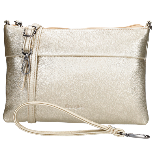 Clutch|Umhängetasche 25x17cm in Gold aus Kunstleder - leder-accessoires.com