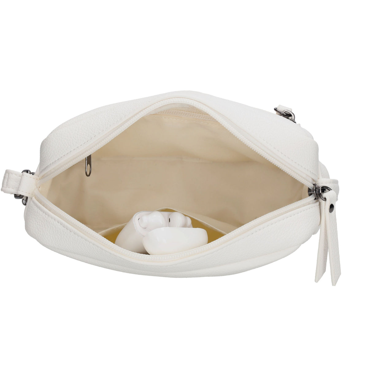 Elegante Umhängetasche 21x13,5cm Weiß in Lederoptik – Damen Accessoires - leder-accessoires.com