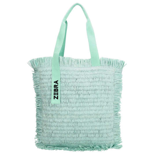 Fransen Shopper 35x36cm Minze – Aloha Basttasche Damen Sommer 2026 - leder-accessoires.com