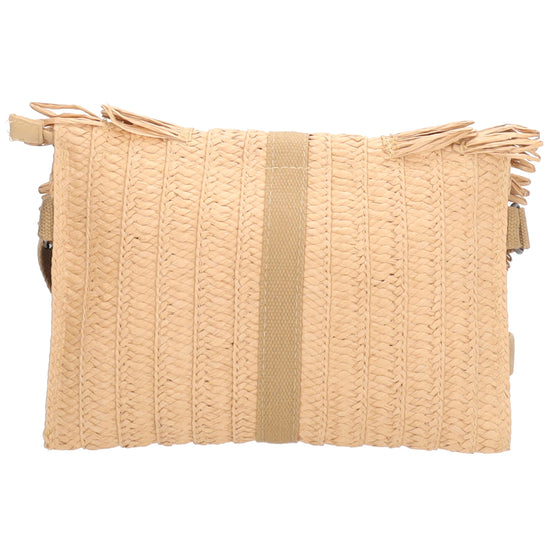 Aloha Umhängetasche 28x19cm mit Fransen Natur – Basttasche Sommer 2026 - leder-accessoires.com