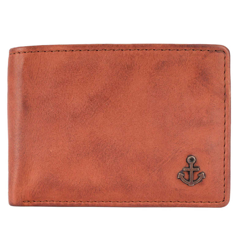 Lederbörse Querformat 10x7,5cm in Cognac - leder-accessoires.com