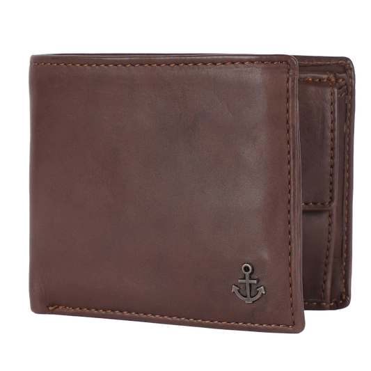 Lederbörse Querformat 11x9,5cm in Braun - leder-accessoires.com