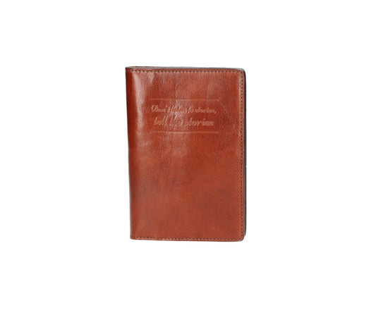 Briefmappe| Passhülle 14 x 20cm Cognac mit Druckknopf - leder-accessoires.com