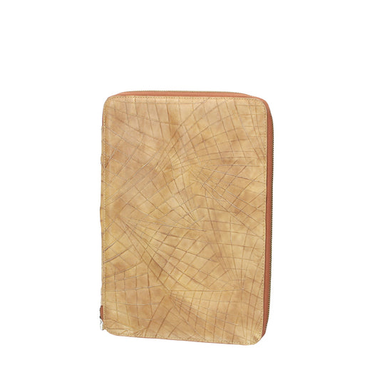 Dokumentenmappe-| Organizer A4 in Beige mit geschlitzter Optik - leder-accessoires.com