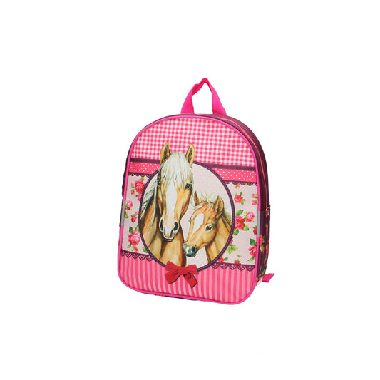 Kinderrucksack " Pferd " 23x9x29cm in Pink - leder-accessoires.com
