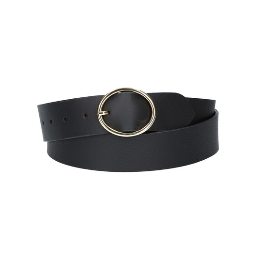 Ledergürtel Schwarz 40mm mit goldener Vollschließe - leder-accessoires.com