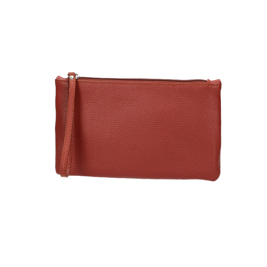 Kosmetiktasche Maxima 25x1x15cm in Rostrot aus Leder - leder-accessoires.com