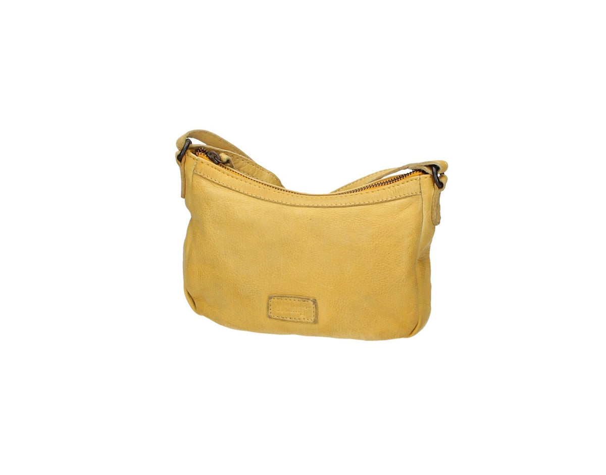 SALE Umhängetasche 21x3x18cm in Gelb aus Leder - leder-accessoires.com