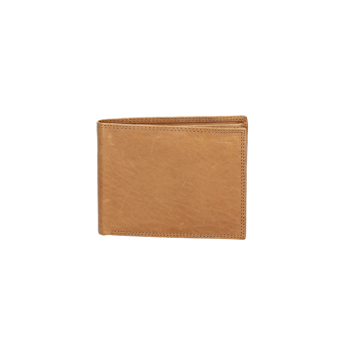 Geldbörse Querformat mit Klappe in Cognac aus Leder - leder-accessoires.com