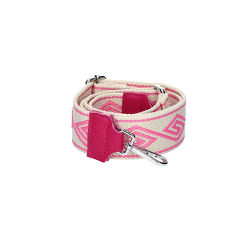 Taschenriemen|Wechselriemen in Rosa|Raute mit Karabiner Silber - leder-accessoires.com