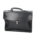 Aktentasche 40x10x30cm The Bridge in Schwarz mit Überschlag - leder-accessoires.com