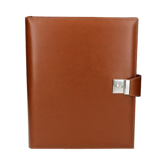 Dokumentenmappe Spezia 28x4x35cm in Cognac mit Steckschloss - leder-accessoires.com