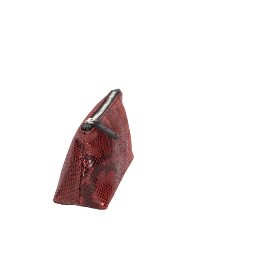 Kosmetiktasche| Kulturbeutel Maxima 18x7x11cm in Bordeaux|Phyton aus Leder - leder-accessoires.com