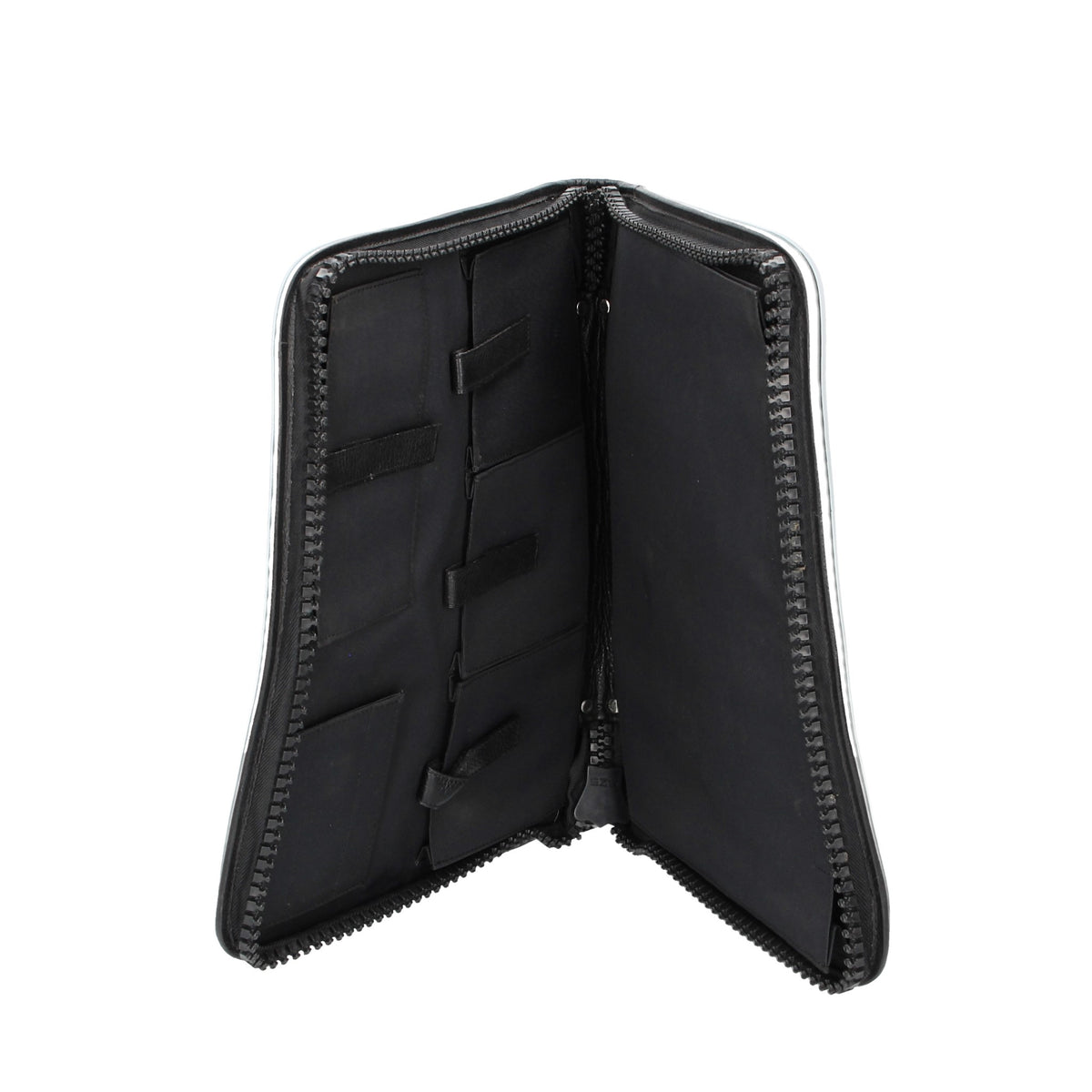 Dokumentenmappe-| Organizer A4 in Schwarz mit  Design-Reißverschluss - leder-accessoires.com