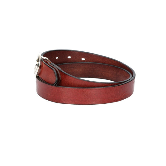 Ledergürtel 30mm in Rot mit GG-Schließe in Light Gold - leder-accessoires.com