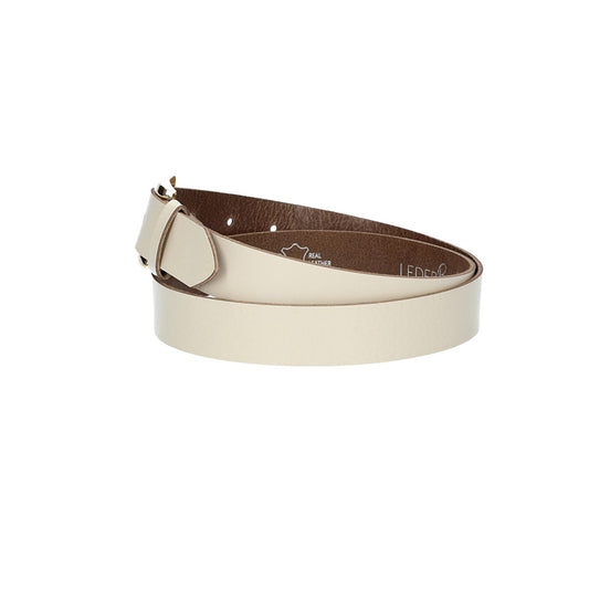 Ledergürtel 30mm in Beige mit Dornschließe in Gold - leder-accessoires.com