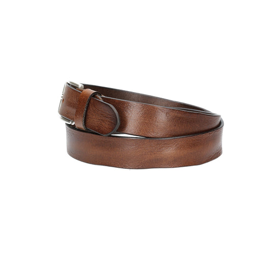 Ledergürtel Lightbraun 35mm mit Dornschließe in Silber - leder-accessoires.com