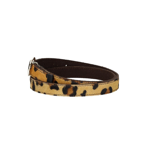 Fellgürtel 20mm in Leoparden-Optik mit Schließe in Light-Gold - leder-accessoires.com