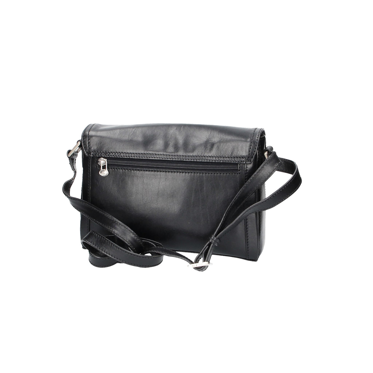 Umhängetasche The Bridge 26x6x18cm in Schwarz mit Überschlag - leder-accessoires.com