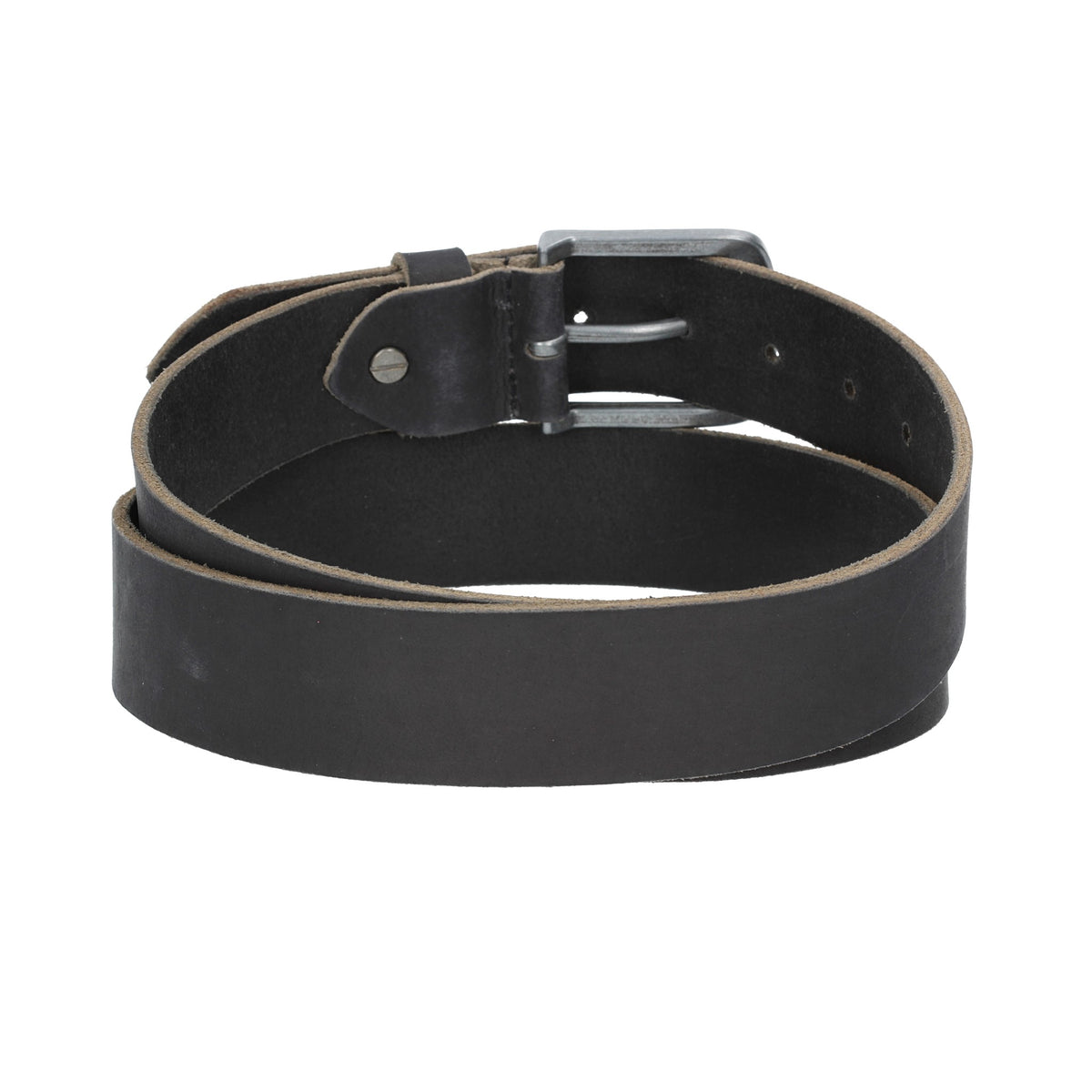 Ledergürtel 40mm Schwarz mit matter Dornschließe aus Leder - leder-accessoires.com