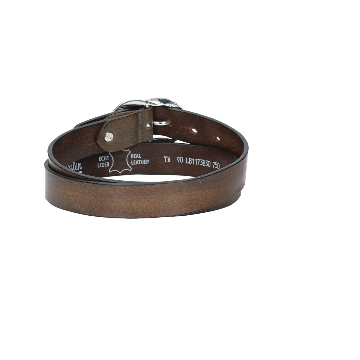 Ledergürtel 30mm in Grau mit Schmuckschließe - leder-accessoires.com