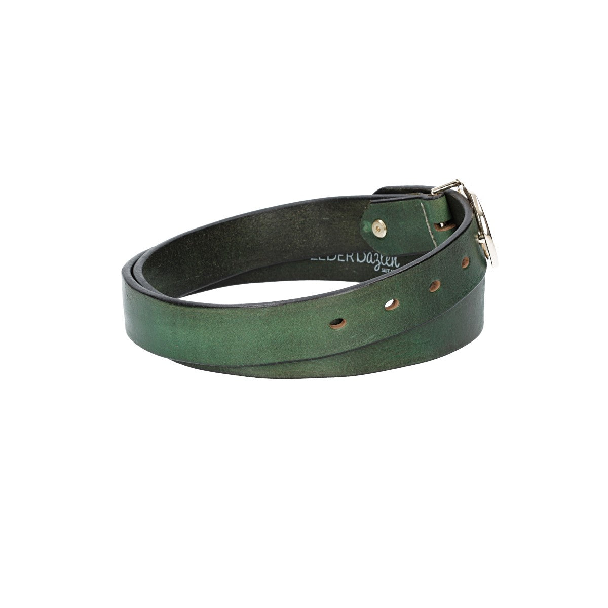 Ledergürtel 30mm in Grün mit GG-Schließe in Light Gold - leder-accessoires.com