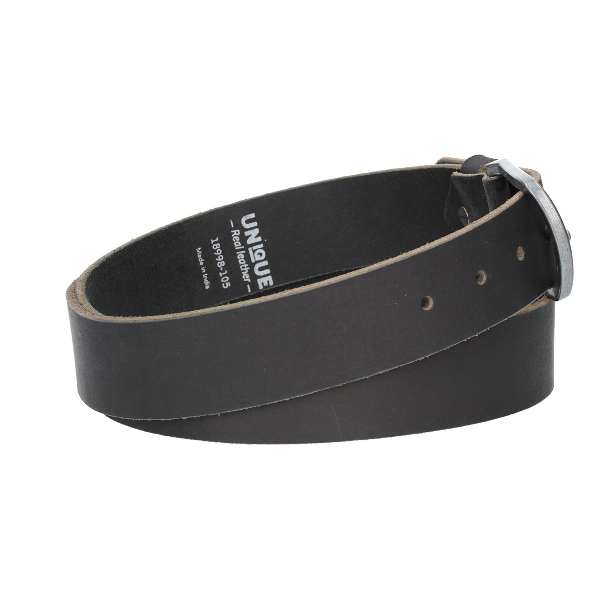 Ledergürtel 40mm Schwarz mit matter Dornschließe aus Leder - leder-accessoires.com