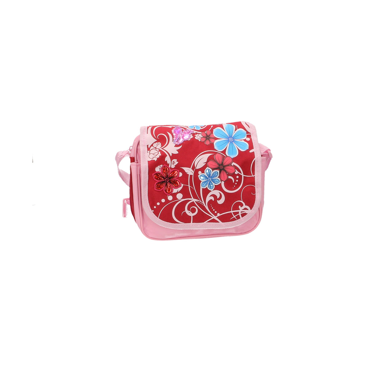 Kindertasche "Blumen" in Rot|Pink - leder-accessoires.com