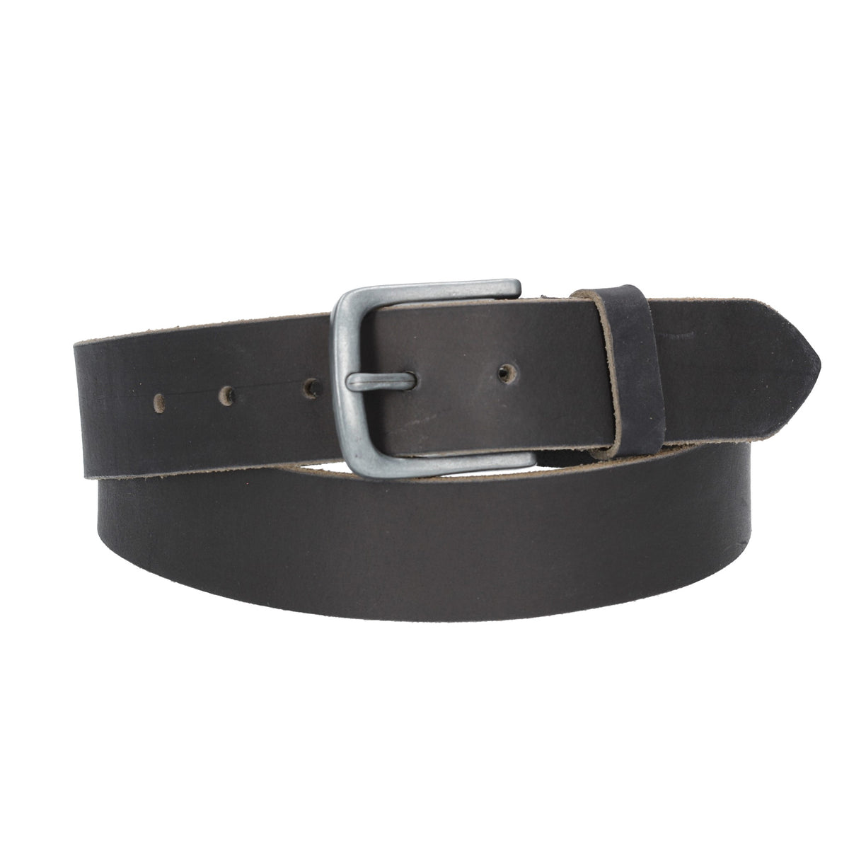 Ledergürtel 40mm Schwarz mit matter Dornschließe aus Leder - leder-accessoires.com