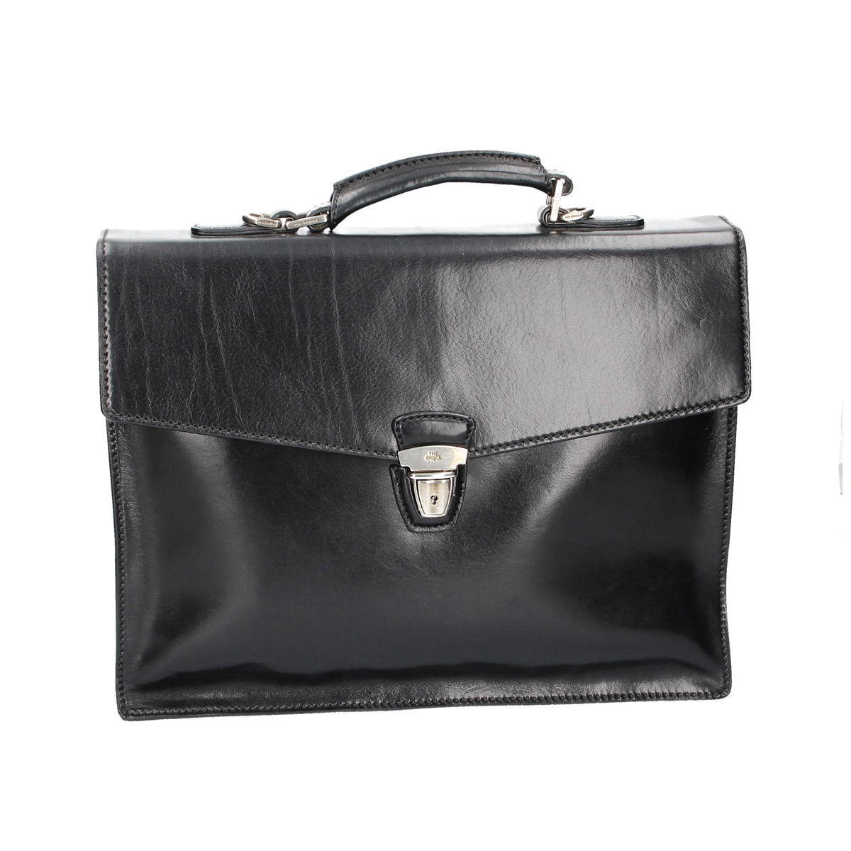 Aktentasche 40x13x32cm The Bridge in Schwarz mit Überschlag - leder-accessoires.com