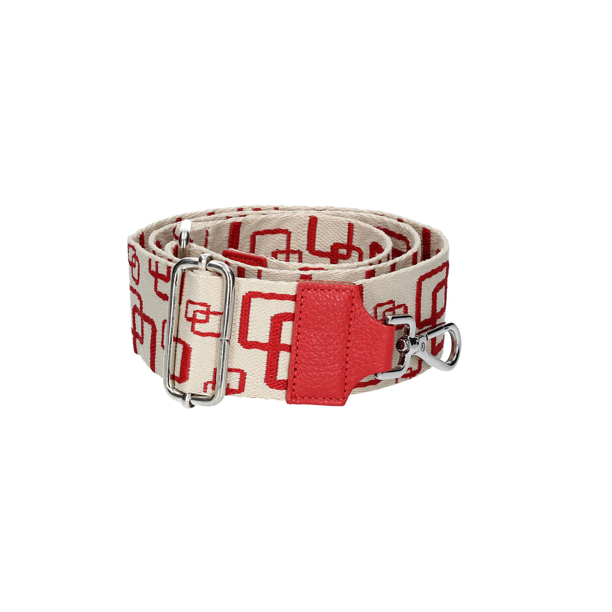 Taschenriemen|Wechselriemen Rot|Quadrat mit Karabiner Silber - leder-accessoires.com
