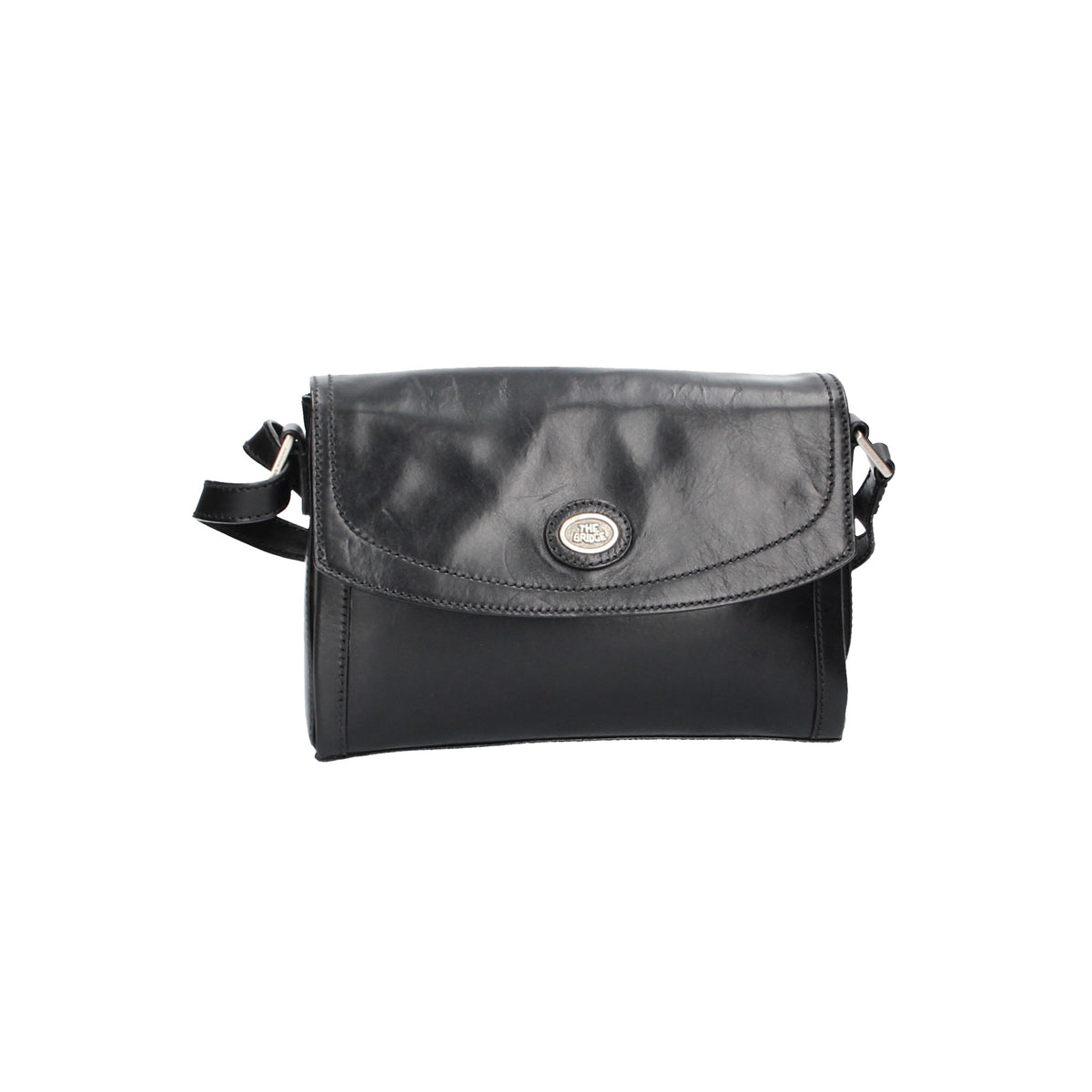 Umhängetasche The Bridge 26x6x18cm in Schwarz mit Überschlag - leder-accessoires.com