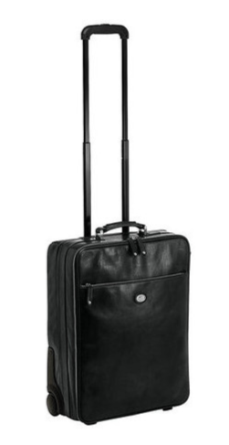 Reisetrolley 55cm|2Rad Business in Schwarz aus Leder - leder-accessoires.com