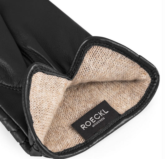 Lederhandschuhe | Haarschafleder Damen in Schwarz mit Flecht von Röckl - leder-accessoires.com