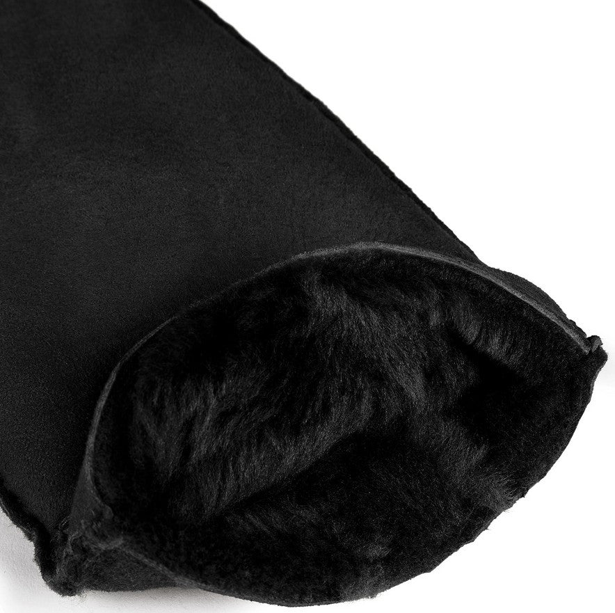 Lederhandschuhe | Lammfell in Schwarz mit Naht am Handgelenk von Röckl - leder-accessoires.com