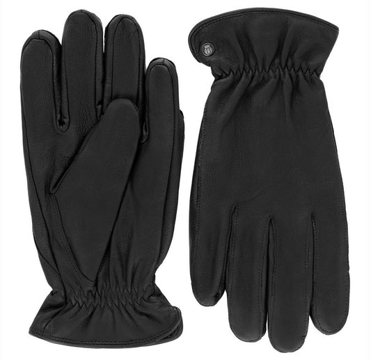 Lederhandschuhe | Ziegenleder in Schwarz mit Gummizug von Röckl - leder-accessoires.com