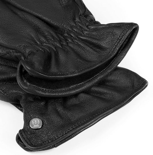 Lederhandschuhe | Ziegenleder in Schwarz mit Gummizug von Röckl - leder-accessoires.com