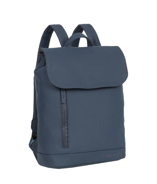 Rucksack mit Überschlag in Blau|Marine - leder-accessoires.com