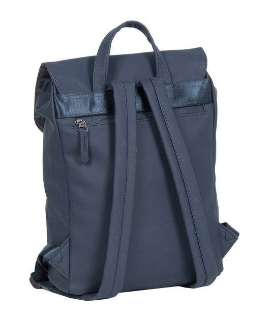 Rucksack mit Überschlag in Blau|Marine - leder-accessoires.com
