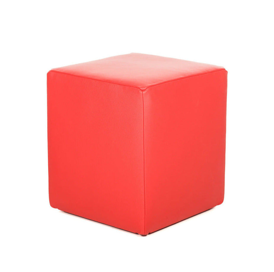 Lederwürfel | Sitzwürfel in Rot (Rosso) aus Vollrindleder genarbt - leder-accessoires.com