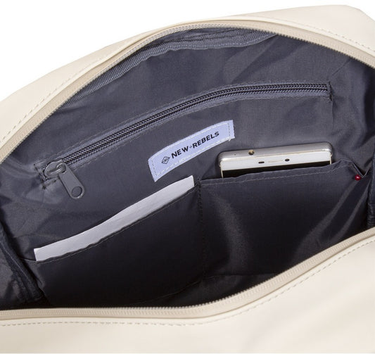 Laptoprucksack 9L in Beige mit verschweißten Reißverschlüssen - leder-accessoires.com