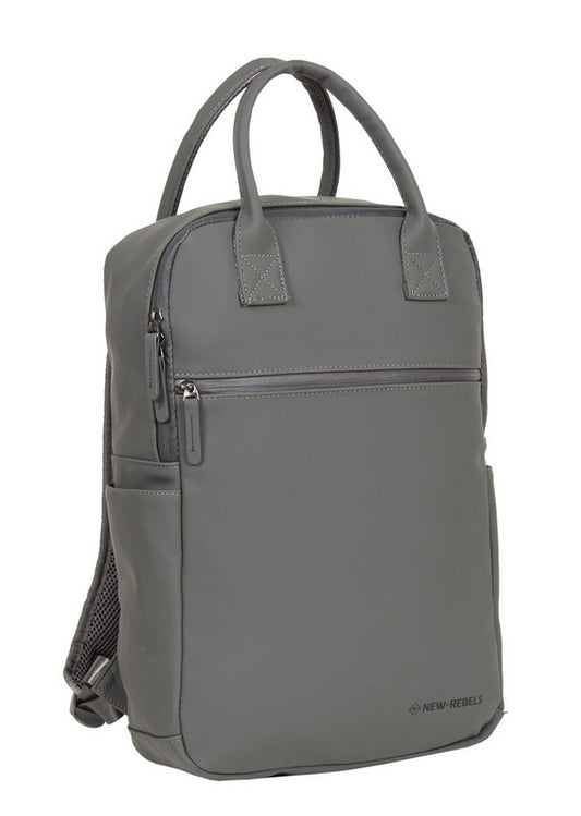 Laptoprucksack 12L in Grau mit Kurzgriff als Tasche - leder-accessoires.com