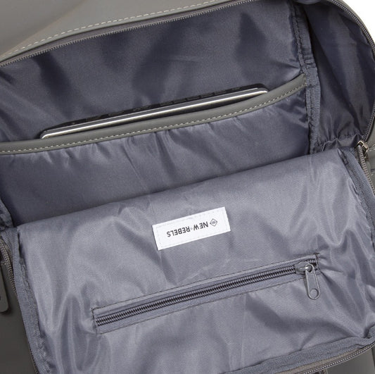 Laptoprucksack 12L in Grau mit Kurzgriff als Tasche - leder-accessoires.com