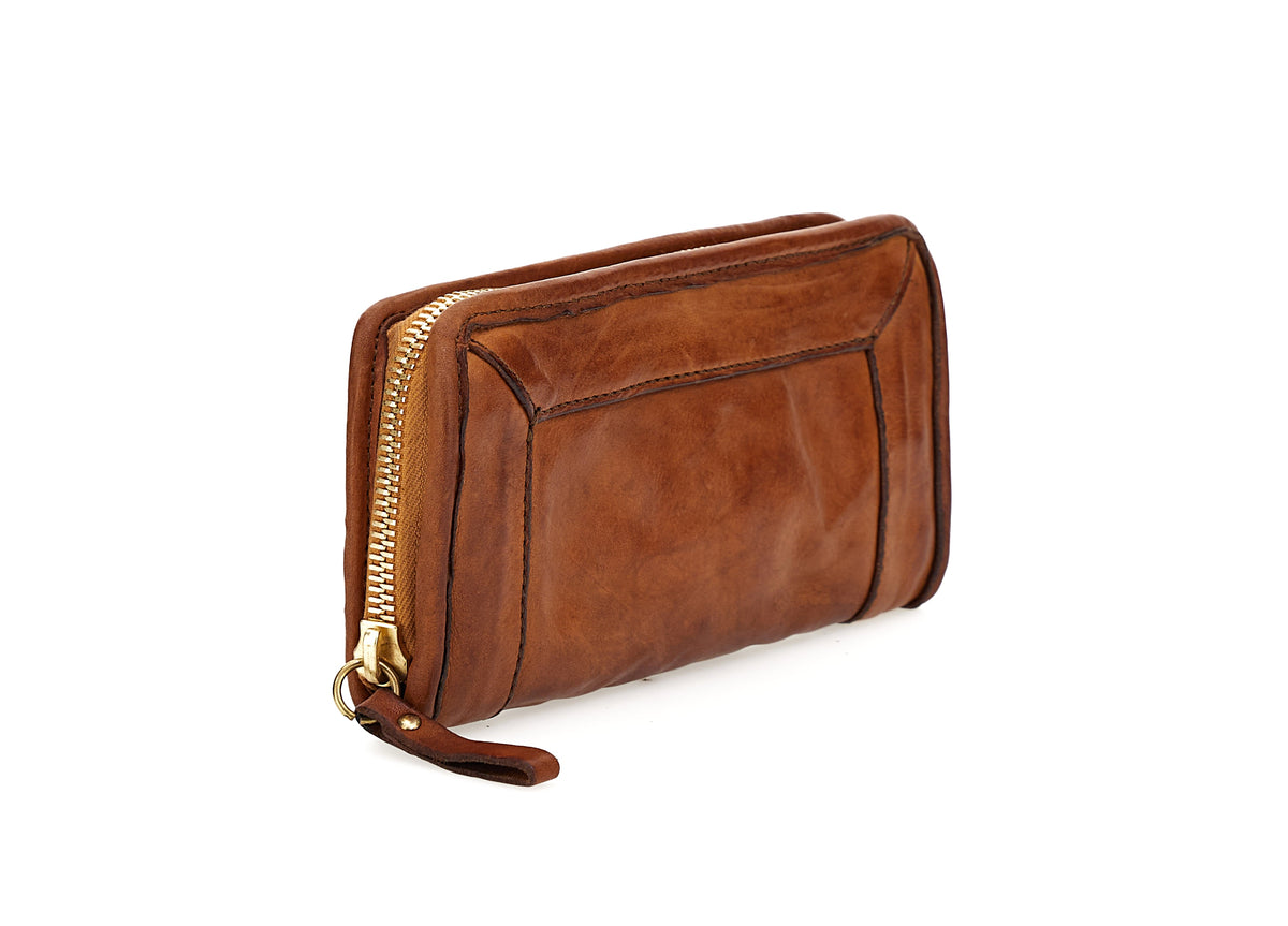 Geldbörse Merin aus Leder in Cognac - leder-accessoires.com